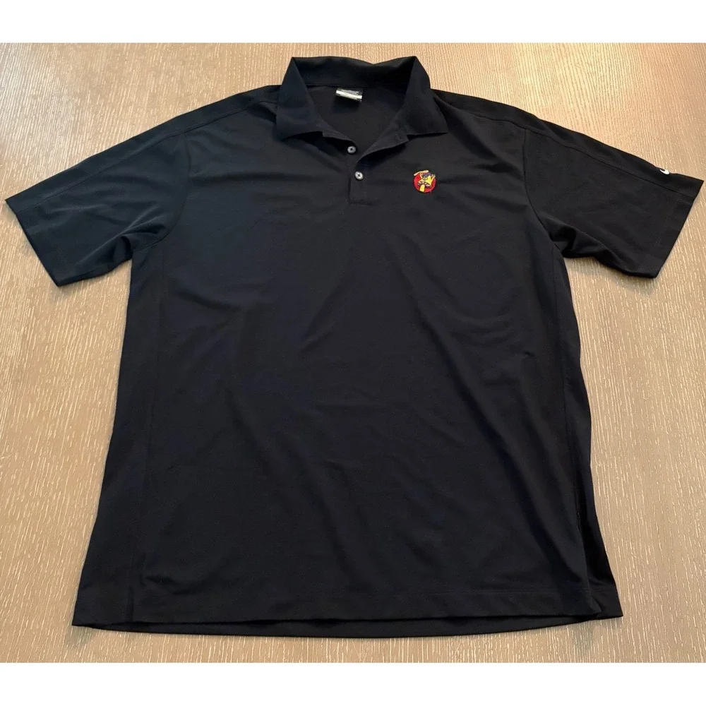 Nike Golf Men's XL Black Dri-FIT Mellow Mushroom Embroidered Polo Shirt